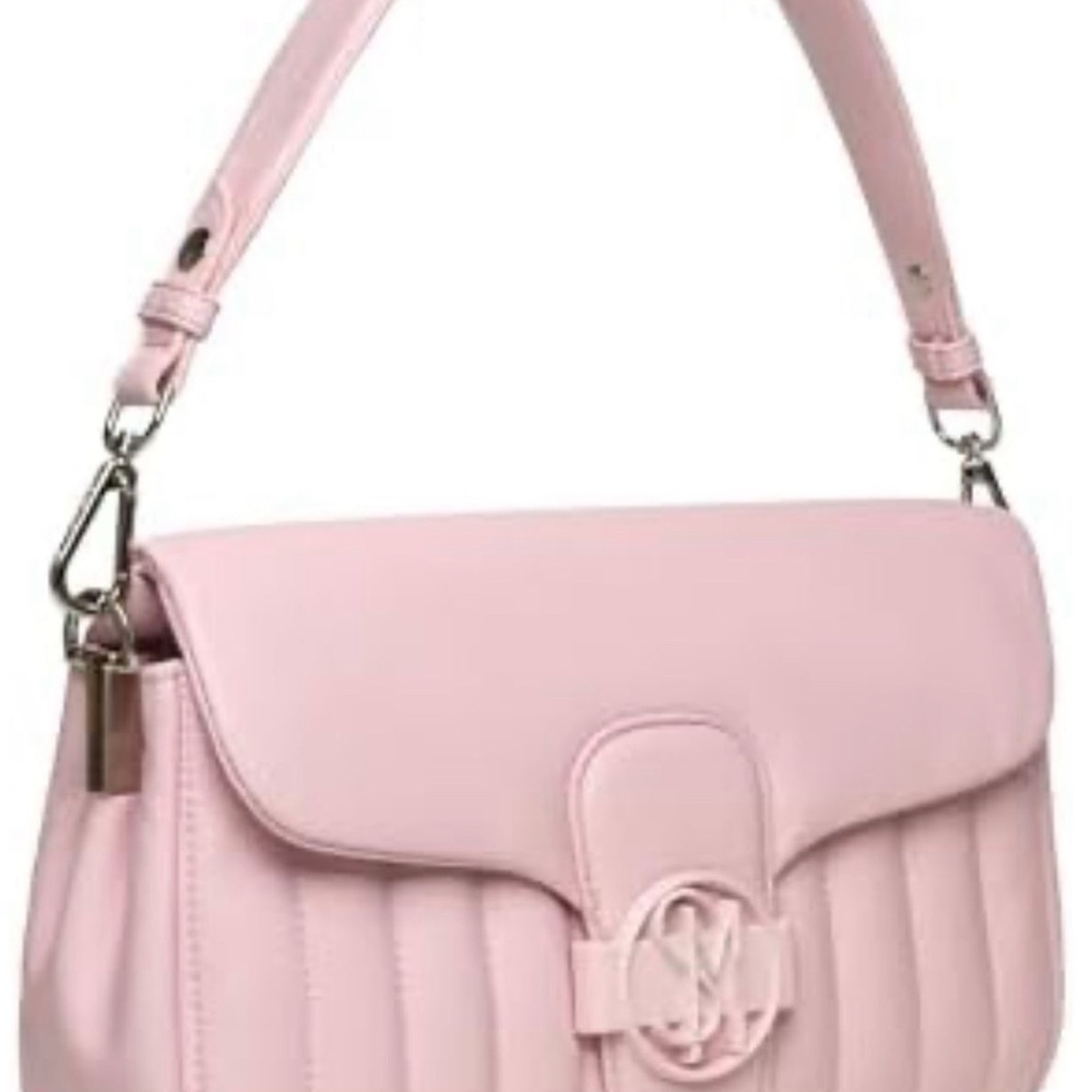 Steve Madden Bpeachy Quilted Triple Compartment Crossbody Pink bag - Picture 3 of 5